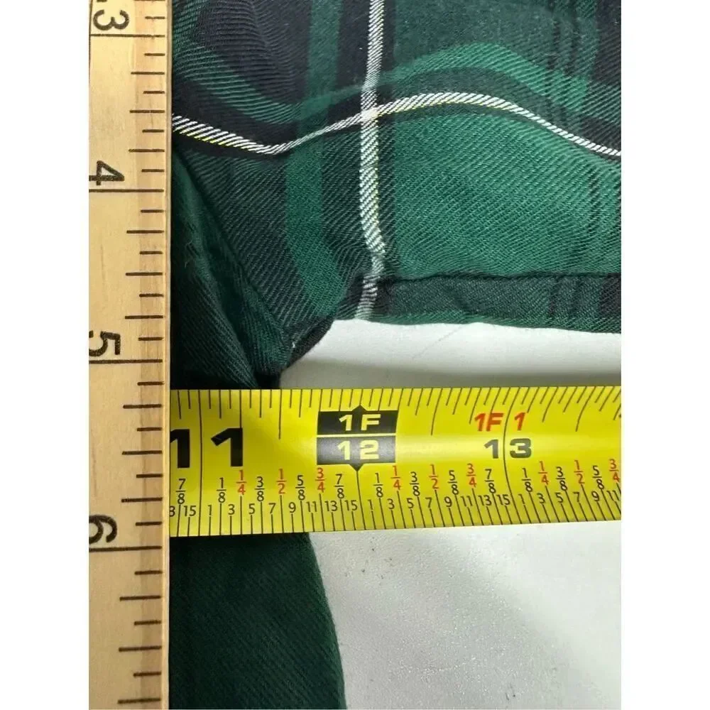 Carters Toddler Girl’s Black Green Watch Plaid Blouse Ruffle Trim Size 3T
